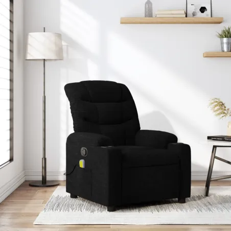 Fauteuil inclinable de massage noir tissu