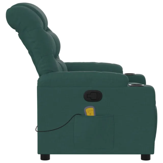 Fauteuil inclinable de massage vert foncé tissu