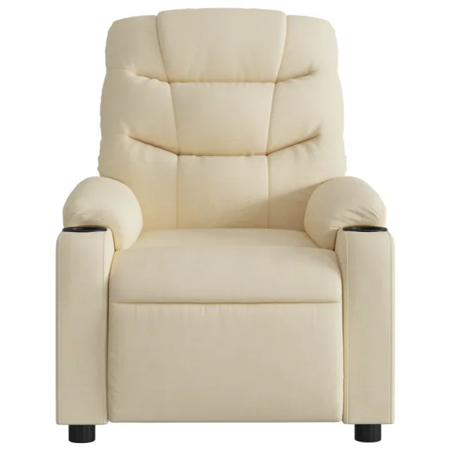 Fauteuil inclinable de massage crème tissu