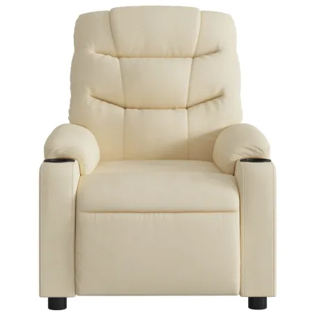 Fauteuil inclinable de massage crème tissu