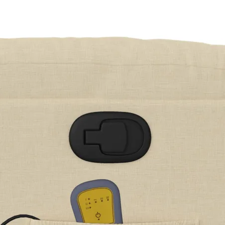 Fauteuil inclinable de massage crème tissu