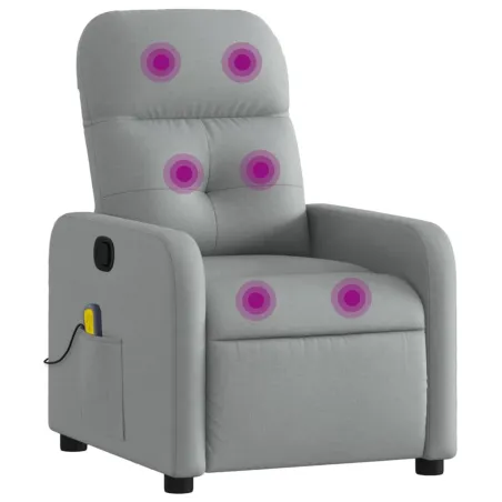 Fauteuil inclinable de massage gris clair tissu