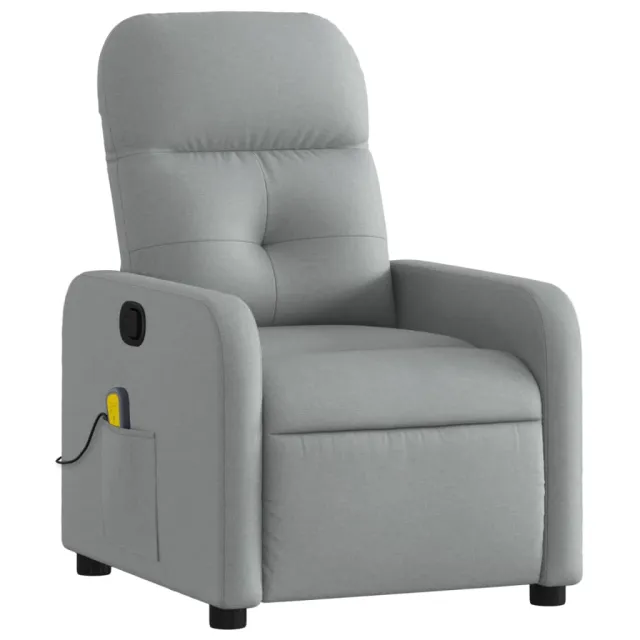 Fauteuil inclinable de massage gris clair tissu