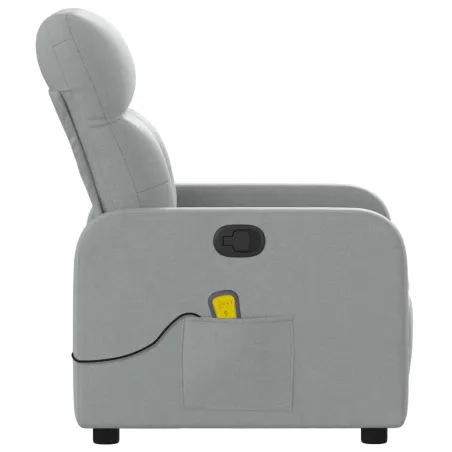 Fauteuil inclinable de massage gris clair tissu