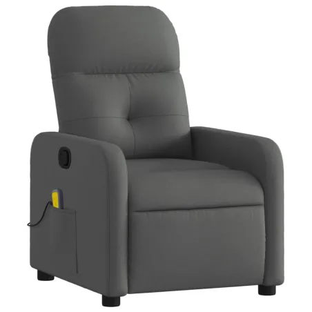 Fauteuil inclinable de massage gris foncé tissu