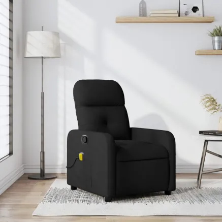 Fauteuil inclinable de massage noir tissu