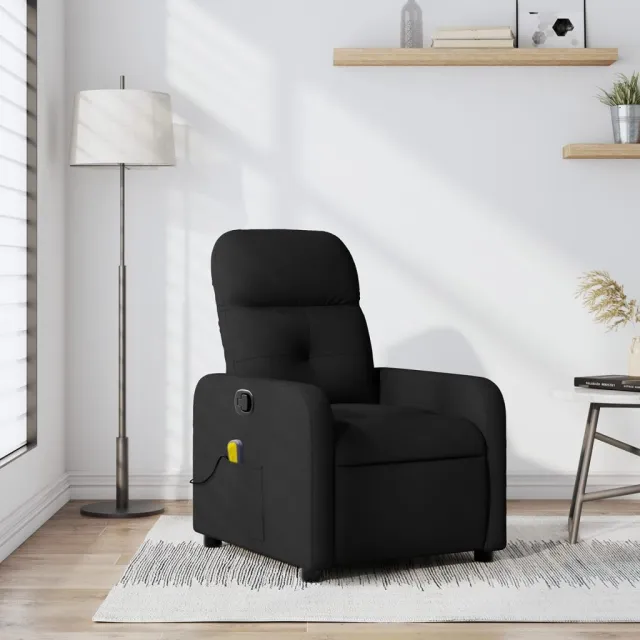 Fauteuil inclinable de massage noir tissu