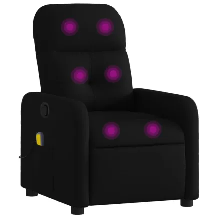 Fauteuil inclinable de massage noir tissu 2