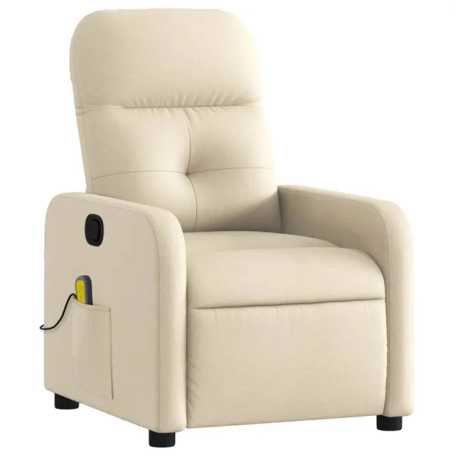 Fauteuil inclinable de massage crème tissu