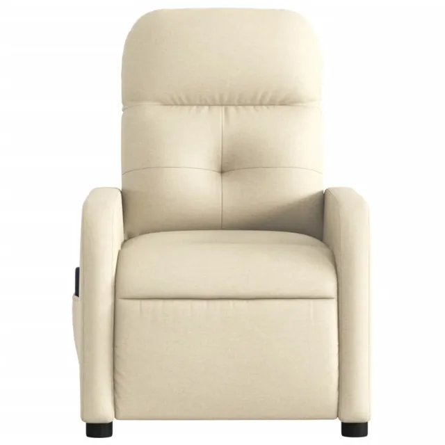 Fauteuil inclinable de massage crème tissu