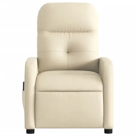 Fauteuil inclinable de massage crème tissu