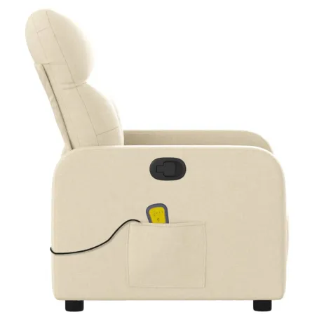 Fauteuil inclinable de massage crème tissu