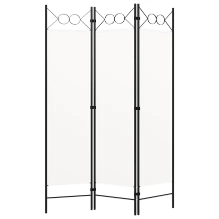 Cloison de séparation 3 panneaux blanc 120x180 cm