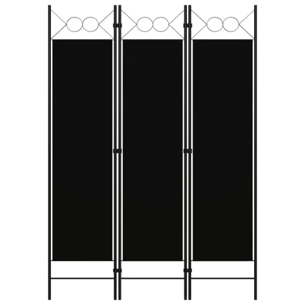Cloison de séparation 3 panneaux Noir 120x180 cm