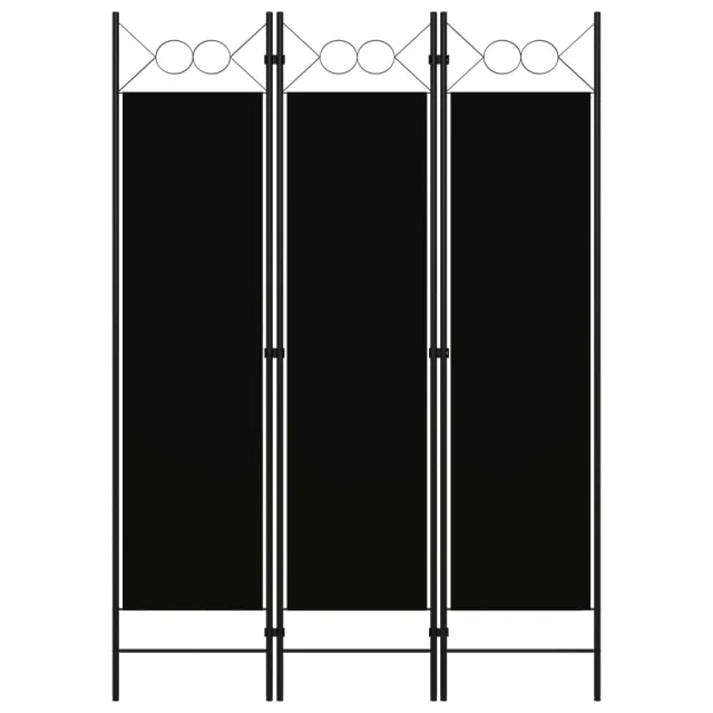 Cloison de séparation 3 panneaux Noir 120x180 cm