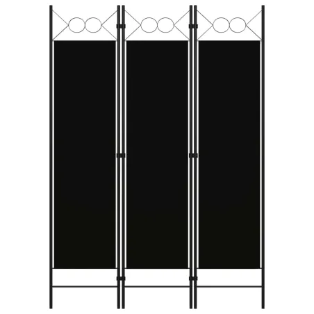 Cloison de séparation 3 panneaux Noir 120x180 cm