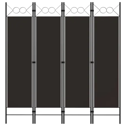 Cloison de séparation 4 panneaux Marron 160 x 180 cm