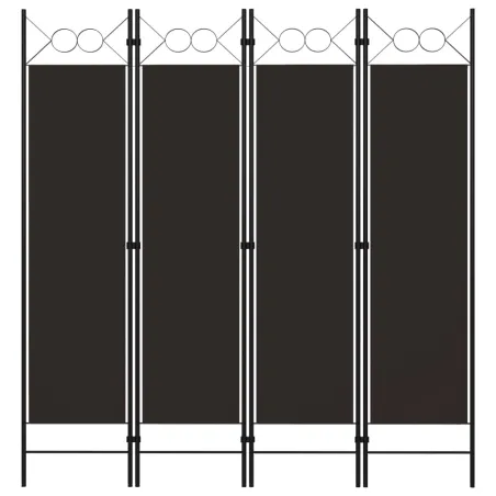 Cloison de séparation 4 panneaux Marron 160 x 180 cm