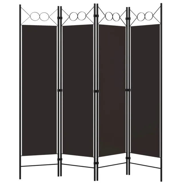 Cloison de séparation 4 panneaux Marron 160 x 180 cm