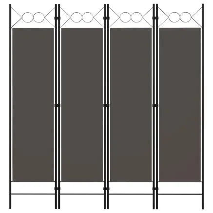 Cloison de séparation 4 panneaux Anthracite 160 x 180 cm