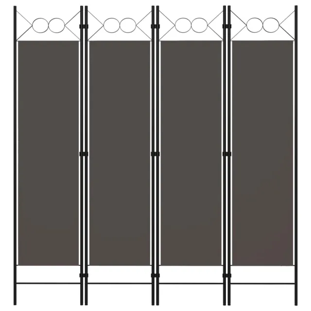 Cloison de séparation 4 panneaux Anthracite 160 x 180 cm