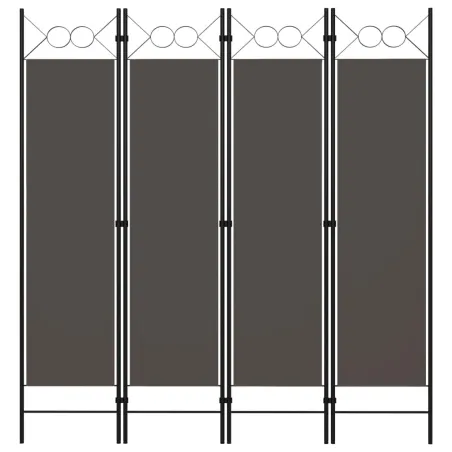 Cloison de séparation 4 panneaux Anthracite 160 x 180 cm