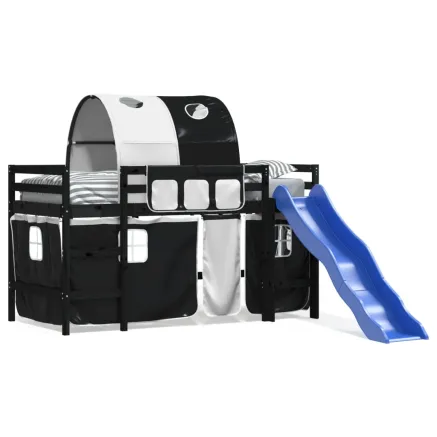 Lit mezzanine enfants avec tunnel sans matelas 80x200 cm 2