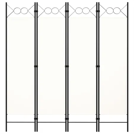 Cloison de séparation 4 panneaux blanc 160x180 cm