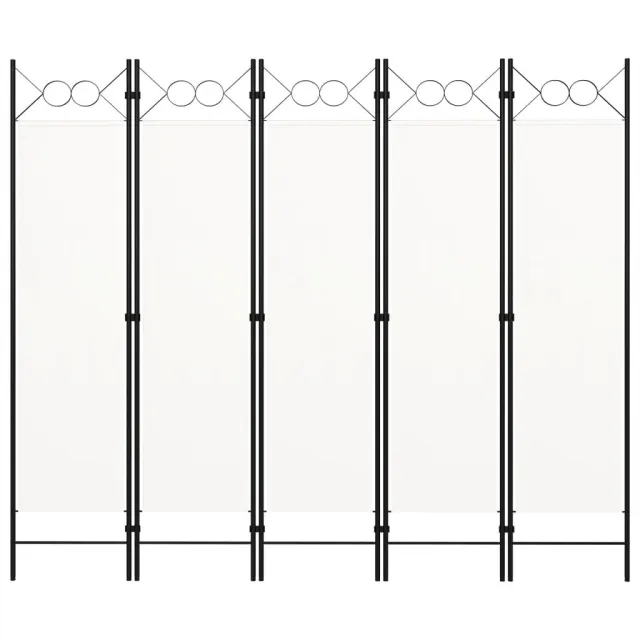 Cloison de séparation 5 panneaux Blanc 200x180 cm