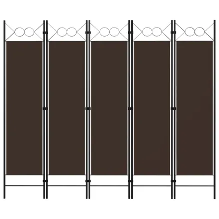 Cloison de séparation 5 panneaux Marron 200x180 cm