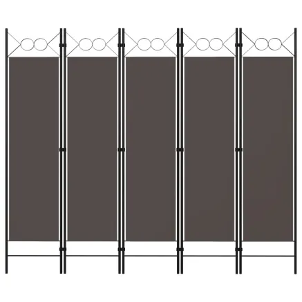 Cloison de séparation 5 panneaux Anthracite 200x180 cm