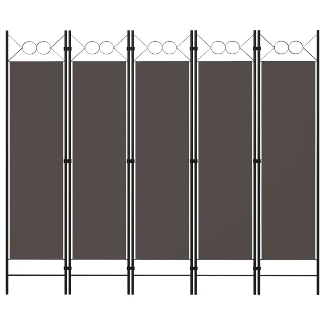 Cloison de séparation 5 panneaux Anthracite 200x180 cm