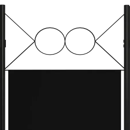 Cloison de séparation 5 panneaux Noir 200x180 cm
