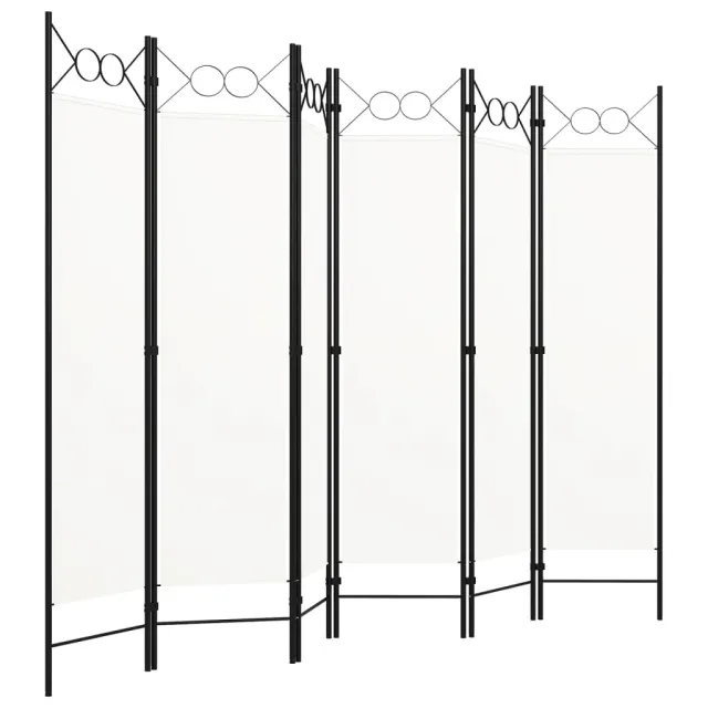 Cloison de séparation 6 panneaux Blanc 240x180 cm