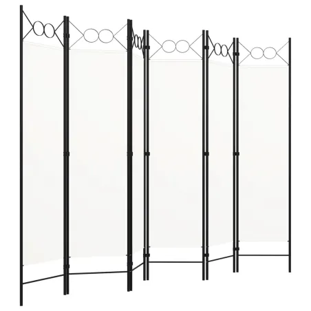 Cloison de séparation 6 panneaux Blanc 240x180 cm