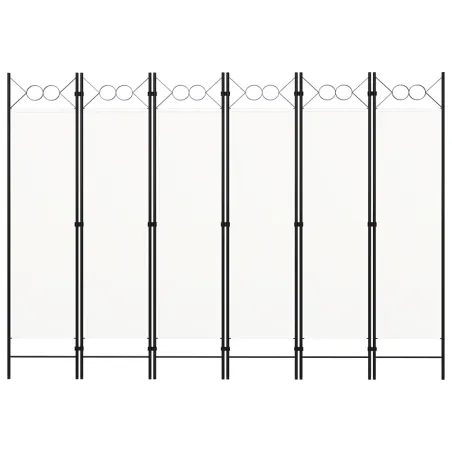 Cloison de séparation 6 panneaux Blanc 240x180 cm