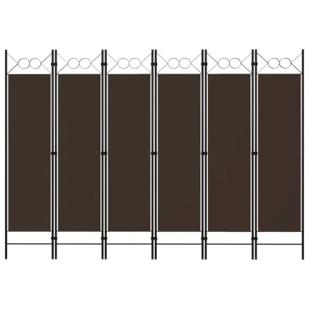 Cloison de séparation 6 panneaux Marron 240x180 cm