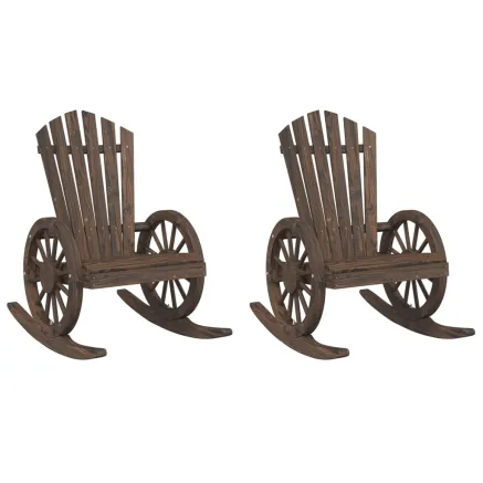 Chaises à bascule Adirondack lot de 2 bois de sapin massif 2