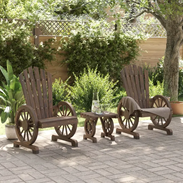 Salon de jardin 3 pcs bois de sapin massif
