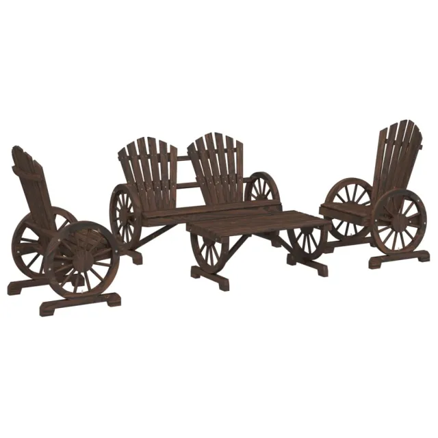 Salon de jardin 4 pcs bois de sapin massif