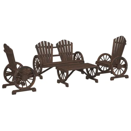 Salon de jardin 4 pcs bois de sapin massif