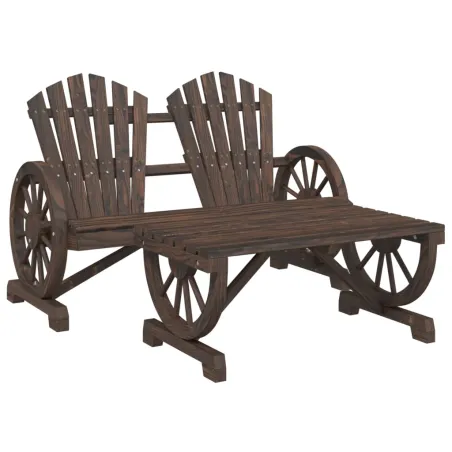 Salon de jardin 4 pcs bois de sapin massif