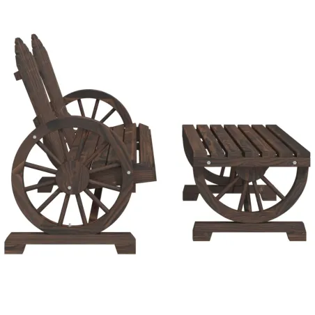 Salon de jardin 4 pcs bois de sapin massif