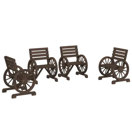 Chaises de jardin lot de 4 Bois de sapin massif 2