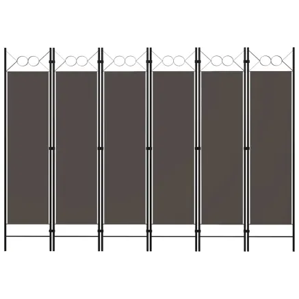 Cloison de séparation 6 panneaux Anthracite 240x180 cm