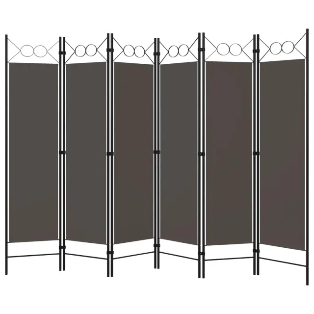 Cloison de séparation 6 panneaux Anthracite 240x180 cm