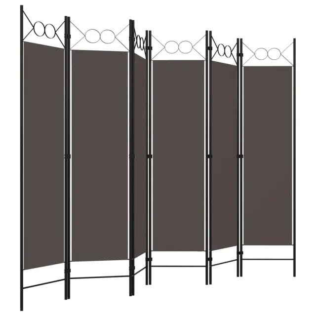 Cloison de séparation 6 panneaux Anthracite 240x180 cm