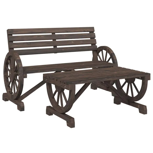 Salon de jardin 4 pcs bois de sapin massif