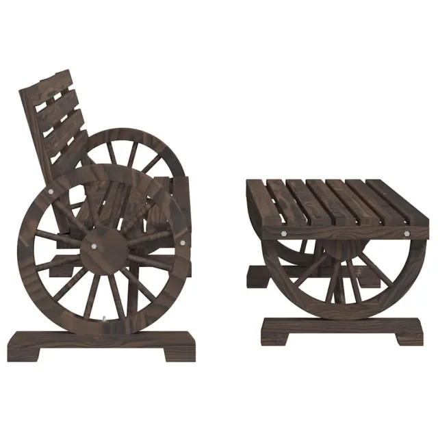 Salon de jardin 4 pcs bois de sapin massif