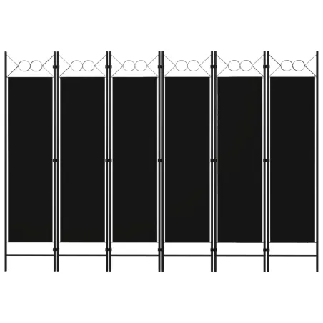 Cloison de séparation 6 panneaux Noir 240x180 cm